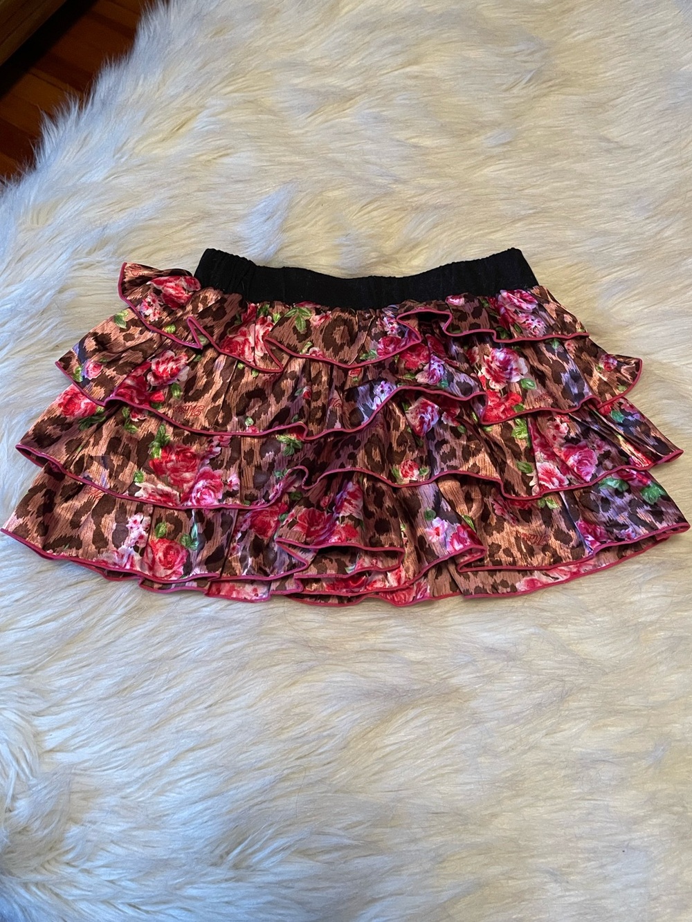 Rare jfashion brand MA*RS leopard print mini ruffle shorts